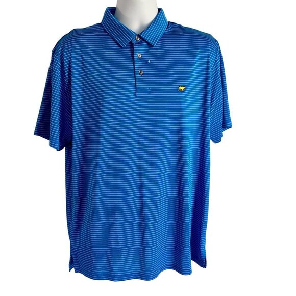 Jack Nicklaus Blue White Striped Short Sleeve Polo Shirt Men's Large NEW - Picture 2 of 9